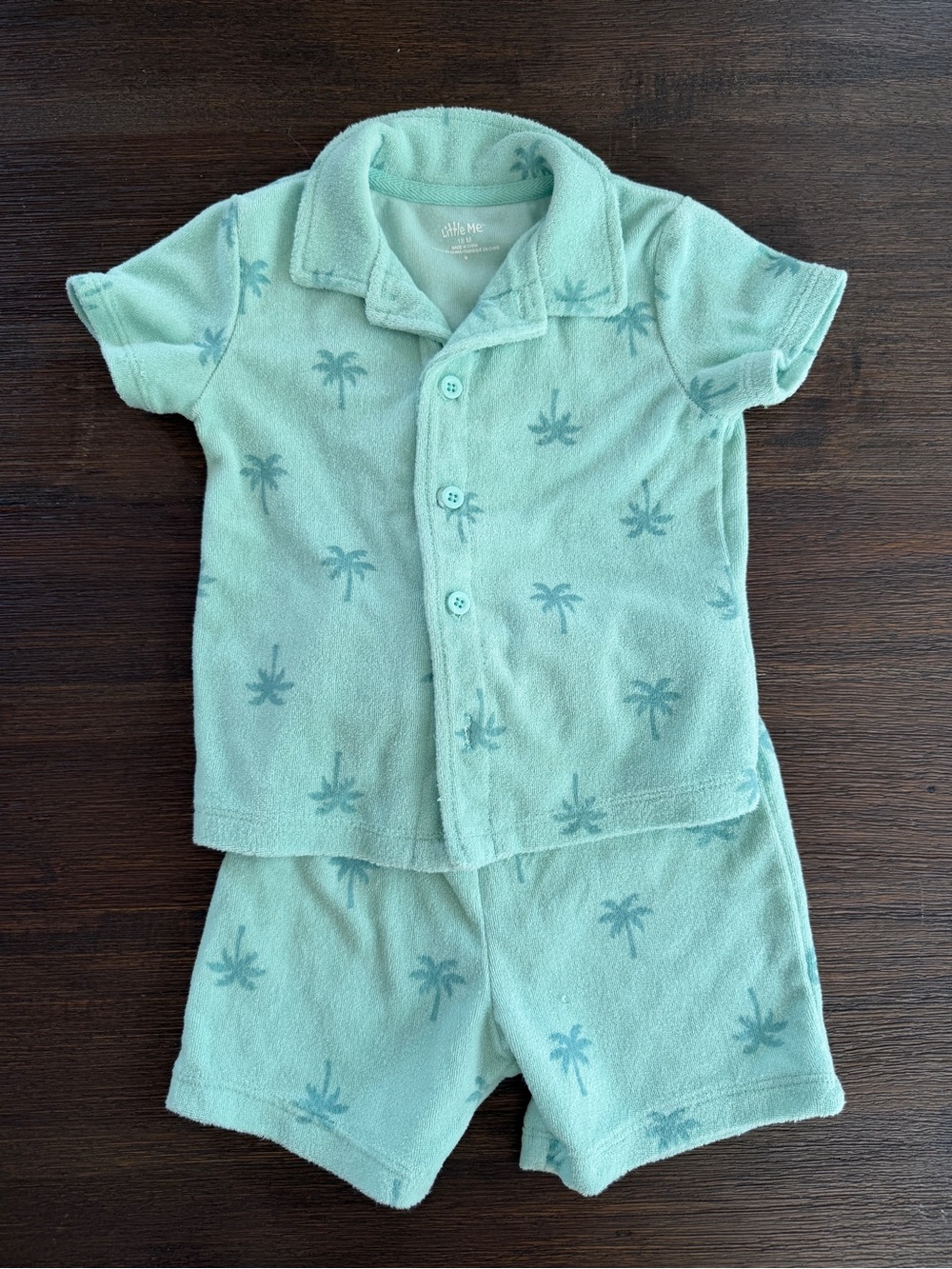Little Me Palm Tree Terry Cloth Set